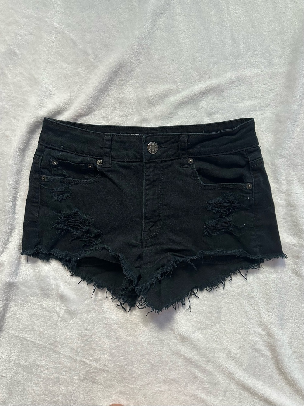 American Eagle Hi-Rise Festival Short Size 6 Distressed Cut Off Frayed Raw Hem